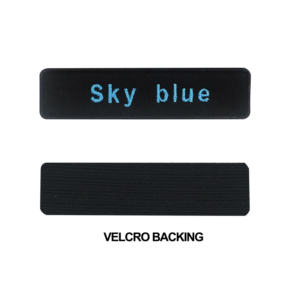 sky blue На заказ имя патчи бирки персонализированные железные на крючок подложки вышитые - Цвет: sky blue