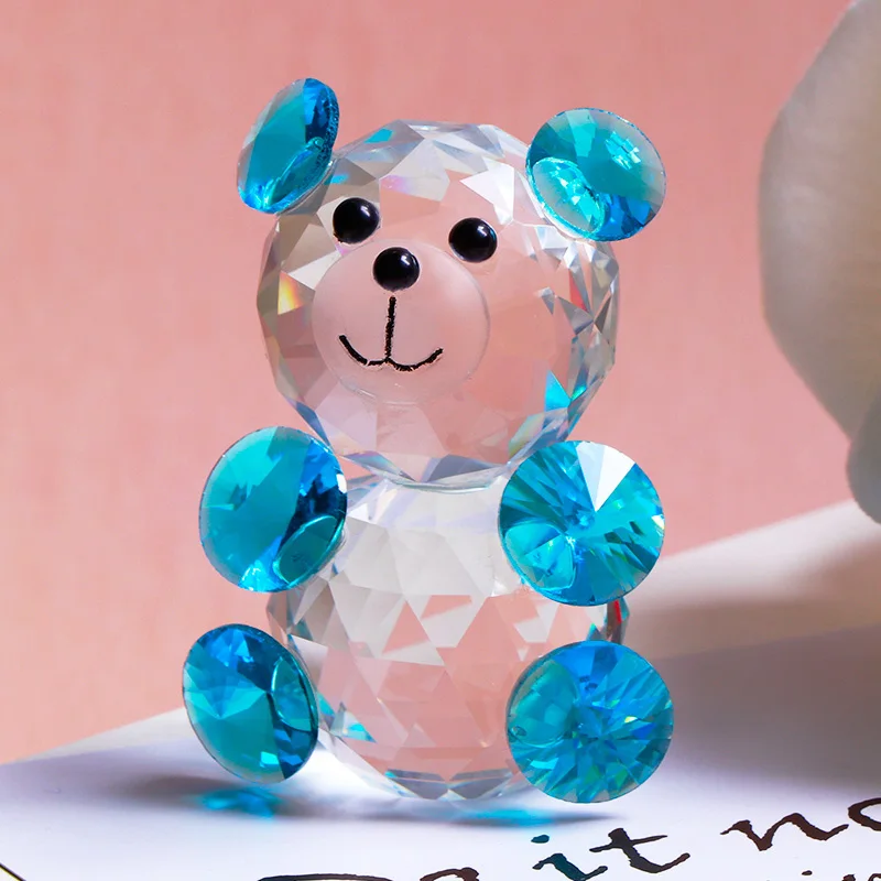 Красочная кристальная фигурка медведь миниатюрное милое украшение медведь украшения дома аксессуары подарок для ребенка свадебные украшения