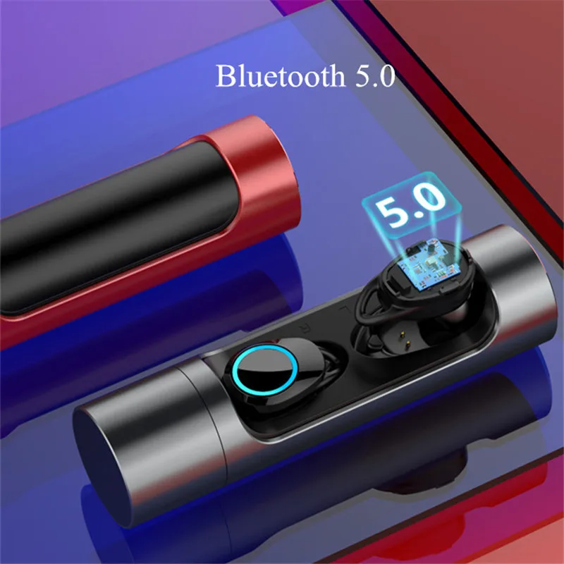 TWS беспроводные Bluetooth наушники 5,0 сенсорное управление водонепроницаемые IPX7 с микрофоном спортивные наушники для бега с глубоким басом для IPhone