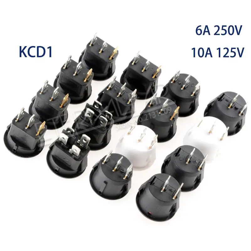 SPST 6A 250 в 10 a 125 В AC ВКЛ-ВЫКЛ круглый переключатель 12 В светодиодный кулисный переключатель Светодиодный точечный светильник Светодиодная подсветка для автомобиля приборной панели