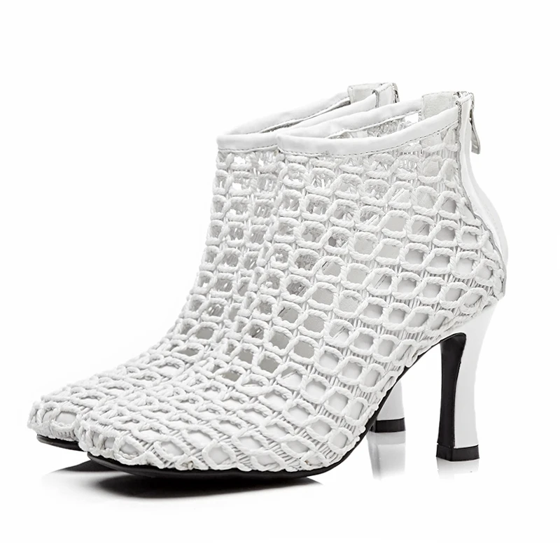 Новинка 2019 женские ажурные ботинки летние ботильоны босоножки на высоком