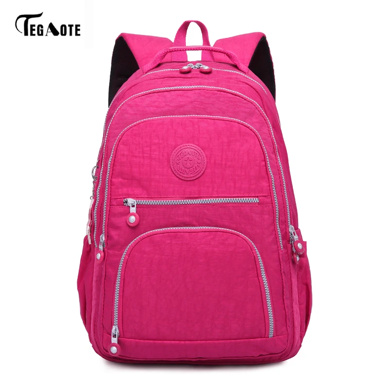 TEGAOTE, классический рюкзак для девочек-подростков, Mochila Feminina, женские школьные рюкзаки, нейлоновый водонепроницаемый повседневный рюкзак для ноутбука, женский рюкзак