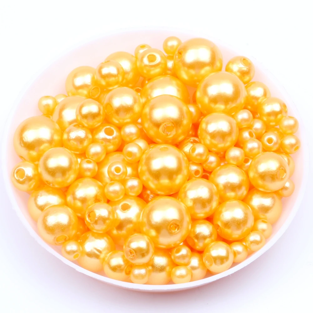 

6 мм 150 шт имитация жемчуга для ювелирных изделий Аксессуары из смолы Круглые бусины для поделок с отверстием DIY Швейные украшения одежды