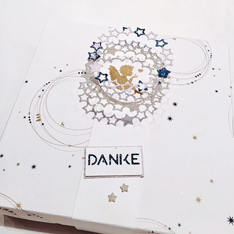 Металлические трафареты с двумя звездами венки для рукоделия скрапбукинг