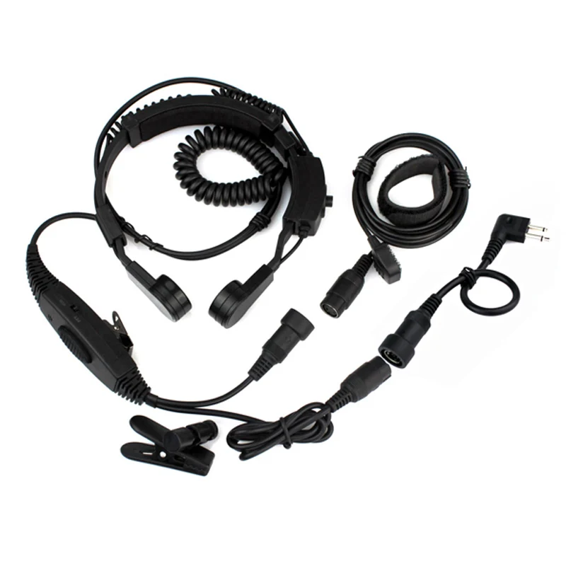 

NEW 2 Pin PTT VOX Adjustable Volume Throat Vibration MIC for Walkie Talkie Radios GP68 GP88 GP88S PRO1150