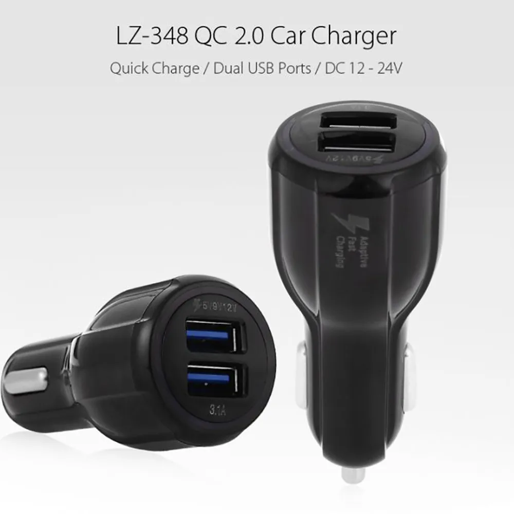 Мини Автомобильное зарядное устройство 2 0 USB быстрая зарядка с портами 3.1A DC 5 V/9 V/12