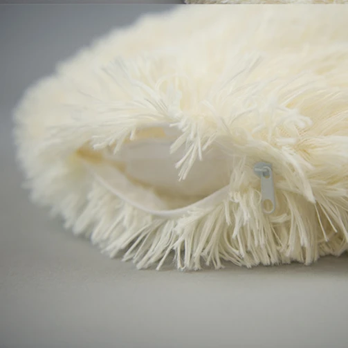 Роскошная кровать для собаки из искусственного меха круглая подушка с пончиком