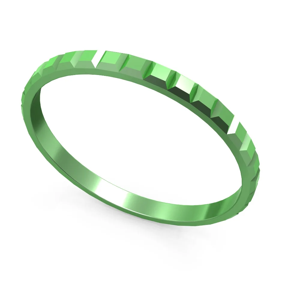 Green Inner Ring Floya изысканное шоколадное заполненное кольцо стекируемые 2 мм ширина внутренние кольца сменный алюминиевый материал для женщин Персонализированные красочные - Цвет основного камня: Green Inner Ring