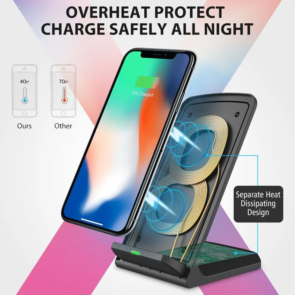 Беспроводное зарядное устройство Qi 10 Вт для Huawei P30 Pro зарядная станция быстрой