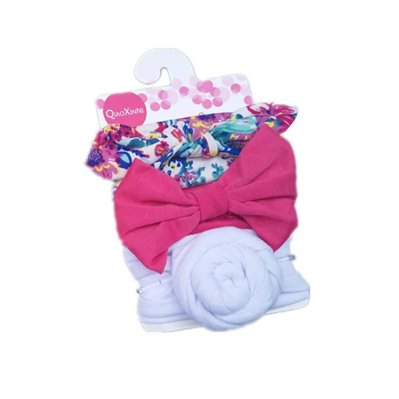 

3Pcs Baby Girls Bow knot Elastic Headband Turban Toddler Kids Hair Band Headwrap