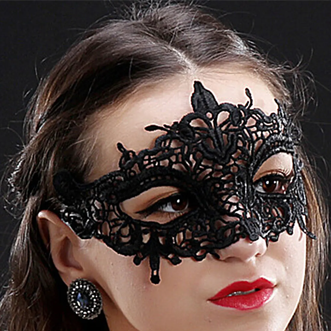 Горячая Распродажа 1 шт. черная сексуальная женская кружевная маска вырез для