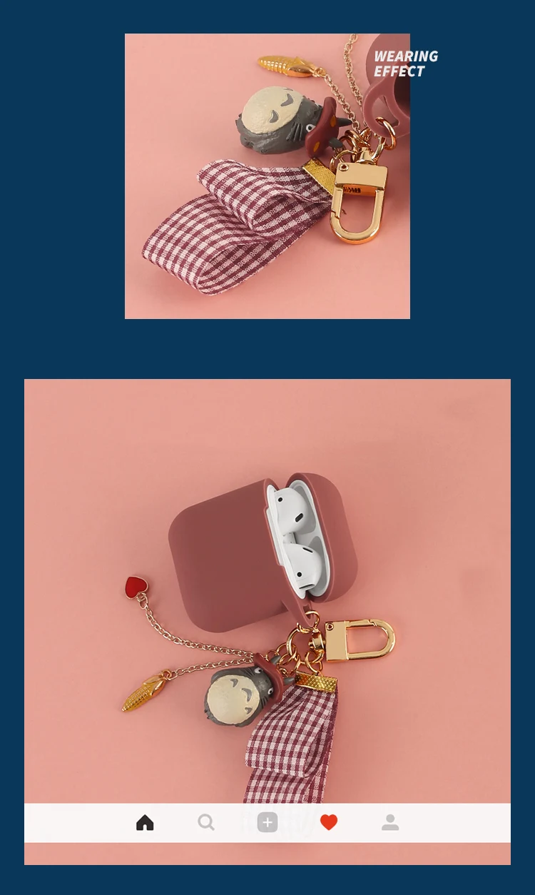 Милый Мультфильм защитный чехол для Airpods силиконовый Blutooth беспроводной для Apple Airpods зарядная коробка с брелоком