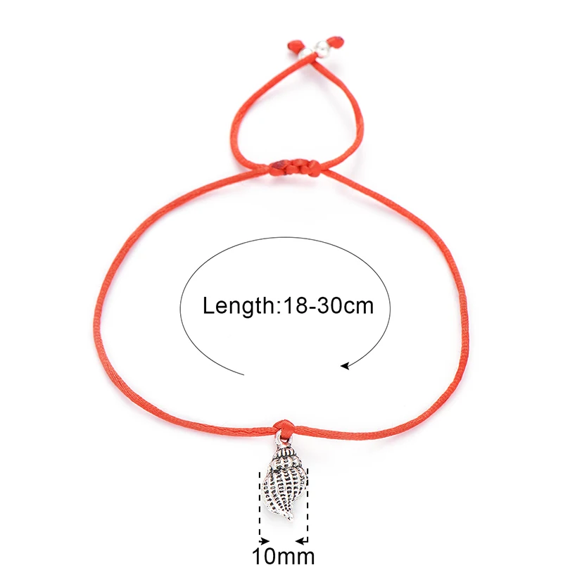 Fashion Red String Braided Conch Charm Bracelets for Women Love Silver Wish Bracelet Couple Lovers' Jewelry Party Gift Wholesale |