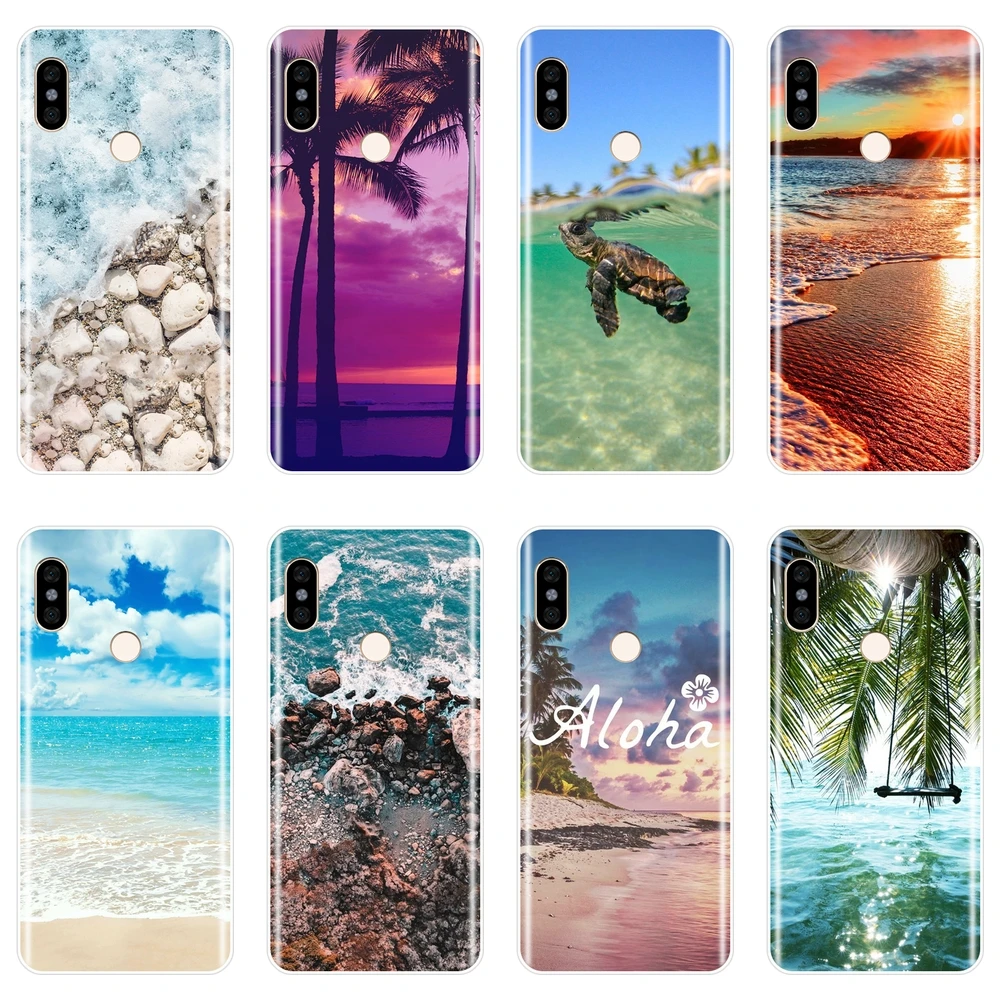 Силиконовый чехол для телефона Xiaomi Redmi S2 6A 5 Plus 4A Beach Sky мягкая задняя крышка Pocophone F1
