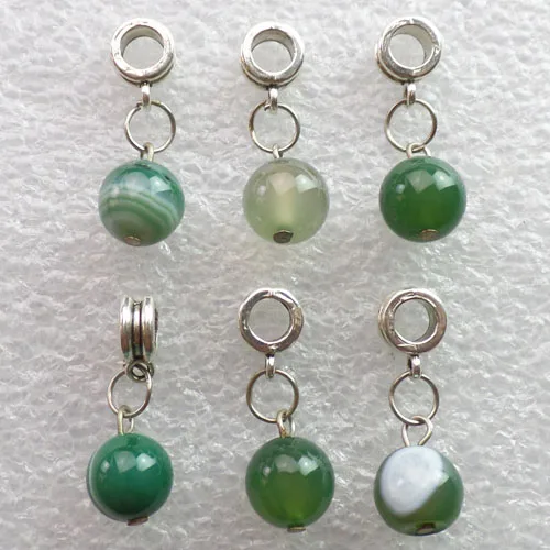 Бесплатная доставка 10 шт мм большое отверстие зеленый оникс Агаты Европейский