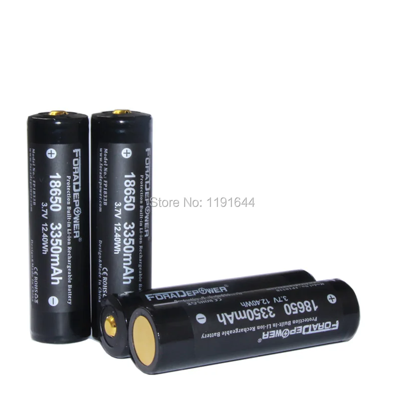 2 шт./лот Foradepower 3 7 V 18650 3350mAh Защищенный фонарик высокой емкости с пластиковым