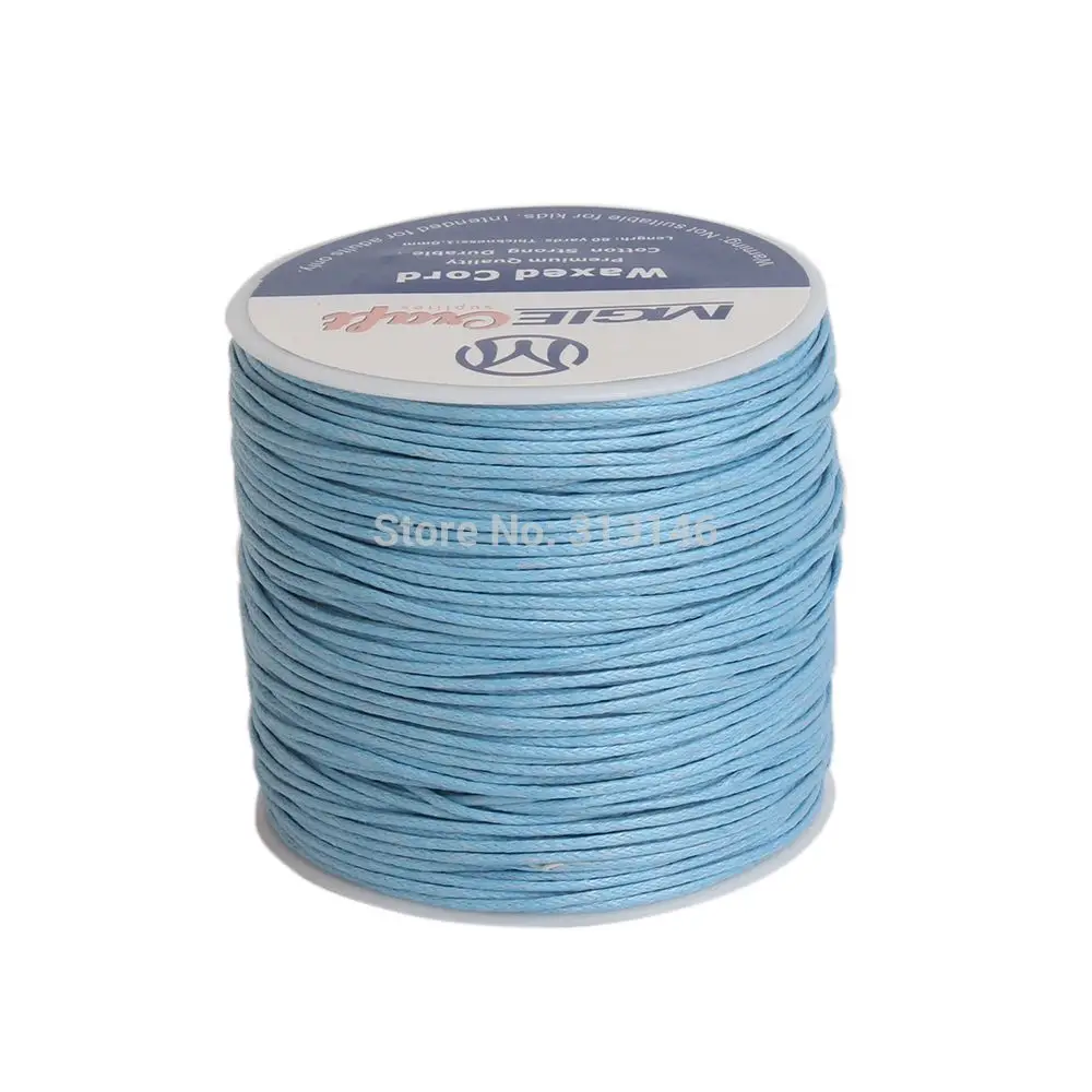 Cornflower Blue 50 цветов 100 ярдов вощеный хлопковый шнур 1 мм веревочная нить Катушка Проволока подходит Бисероплетение Ремесло DIY браслет ожерелья ювелирные изделия - Цвет: Cornflower Blue
