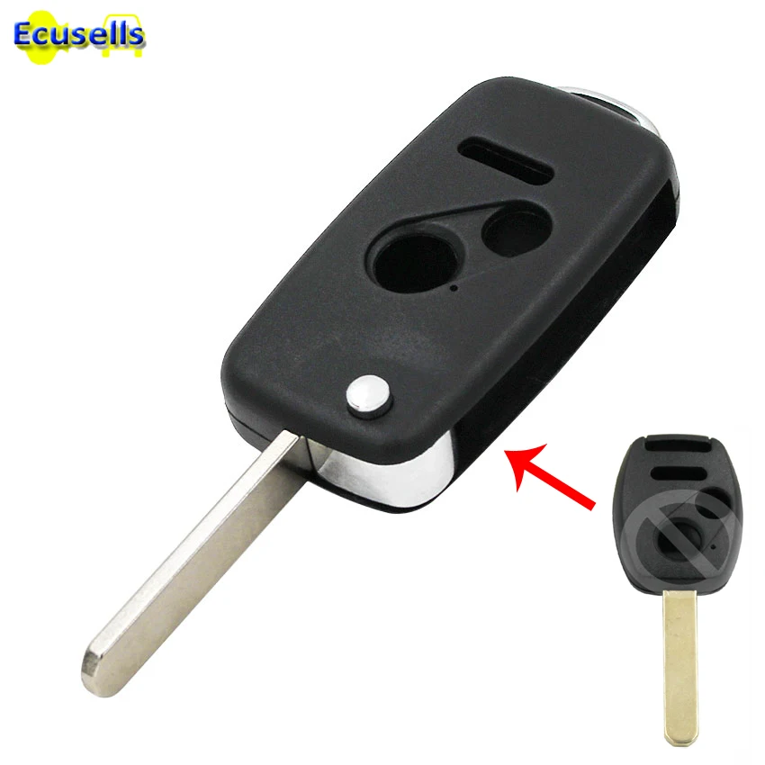 Replacement shell Folding flip Remote Key case fob 2+1 Button Fit for Honda Odyssey Ridgeline 3 buttons | Автомобили и мотоциклы