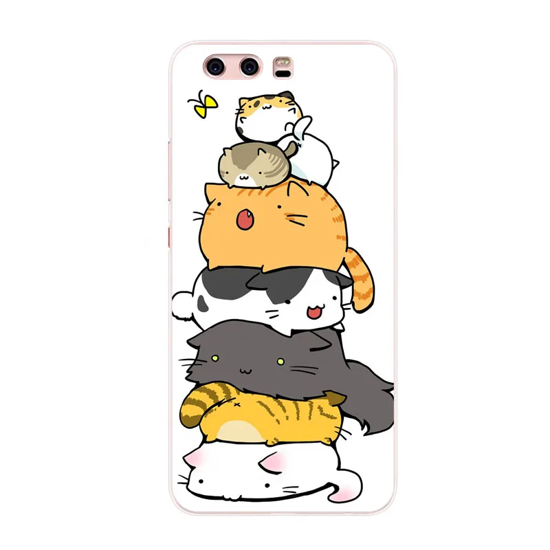 Huawei p10 plus Case Silicon Dogs and cats cartoon Painting Soft TPU Back Cover for Phone protect Bags shell |