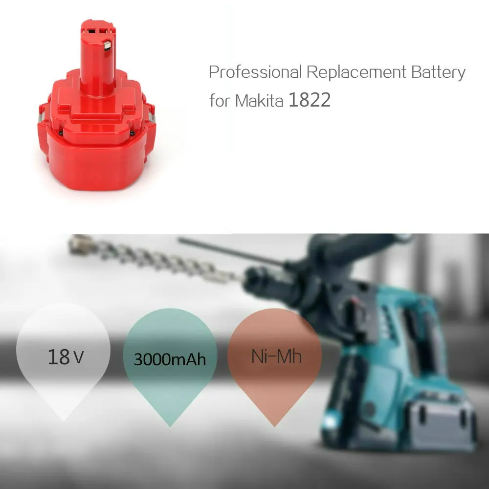 Makita 18V 3000 мА/ч сменный никель металлогидридный аккумулятор Батарея для 1835 1834 1823 1822