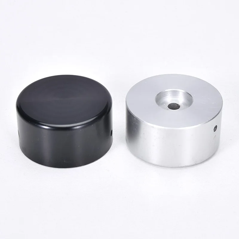 

silver / black Diameter 48mm high 25mm Cylindrical All aluminum solid audio amplifier volume Potentiometer knob