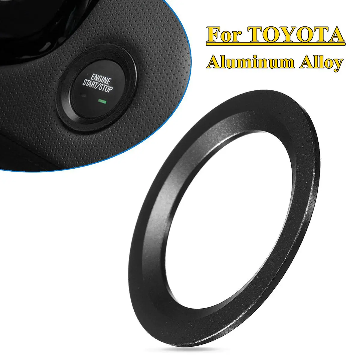 Black Кнопка запуска двигателя зажигание накладка крышка кольцо для TOYOTA RAV4 C-HR Auris Vios Highlander Alphard eiz для Ford для Cadillac - Название цвета: Black