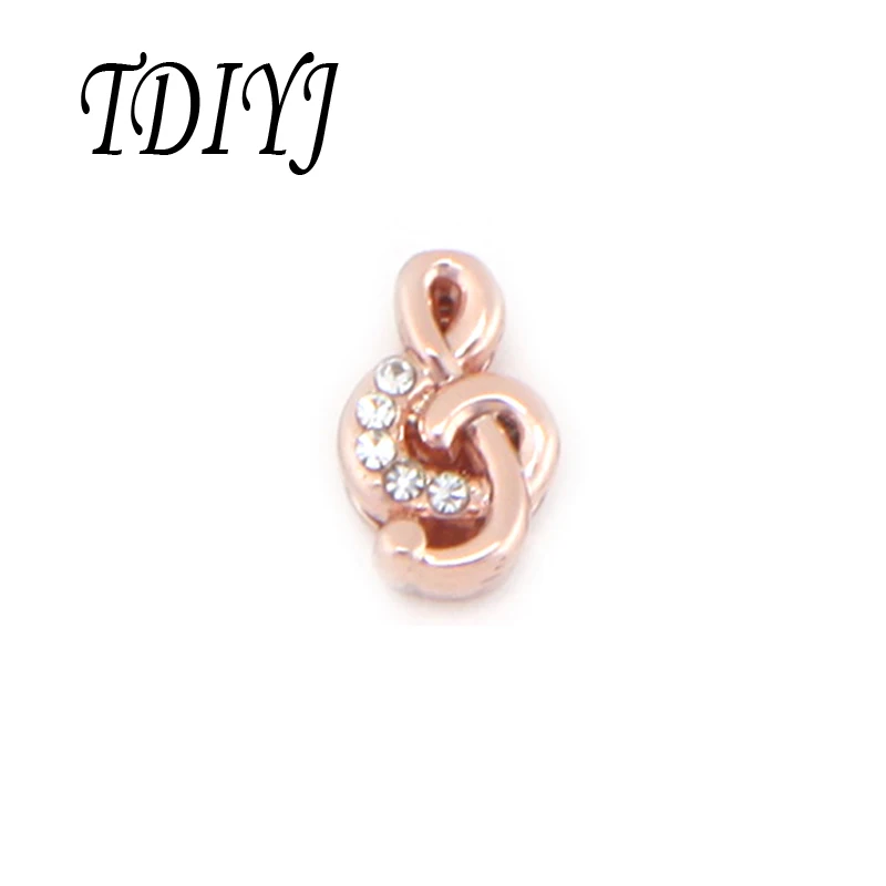 TDIYJ Новый 8 мм кристалл музыкальная нота слайды Подвески подходят на сетки
