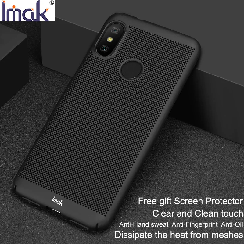 Жесткий чехол IMAK Jazz для Xiaomi mi A2 Lite Red 6 Pro с сетчатым дизайном дышащий из