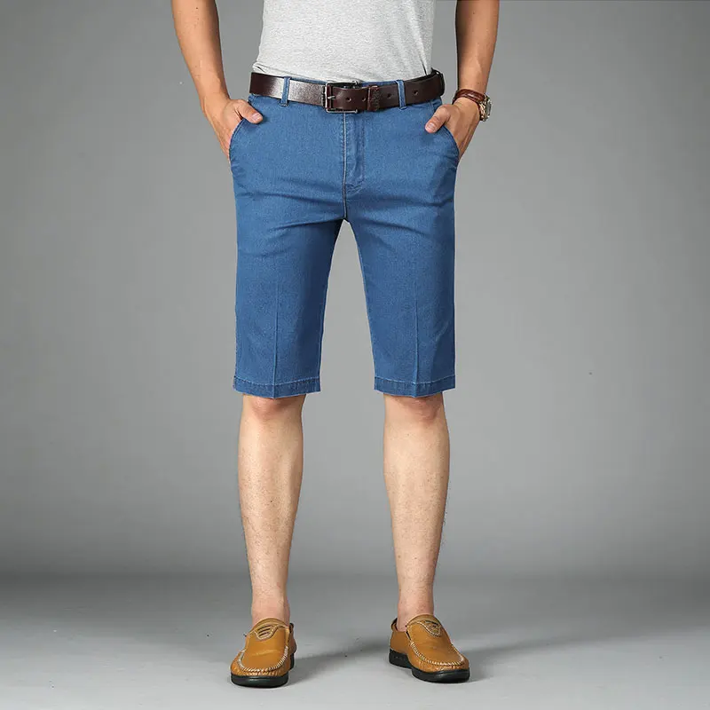 Мужские джинсовые шорты новинка 2017 летние повседневные до колена хлопковые