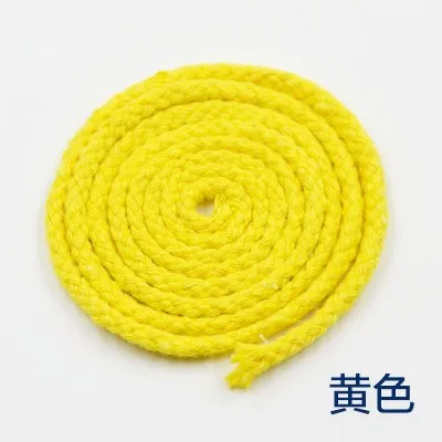 yellow 5 ярдов 6 мм хлопчатобумажная веревка для рукоделия, декоративная витая веревка для украшения ручной работы, шнурок для рукоделия - Цвет: yellow