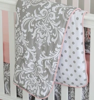sahaler boho baby blanket baby newborn swaddle wrap crib comforter quilt 3442 inches grey pink