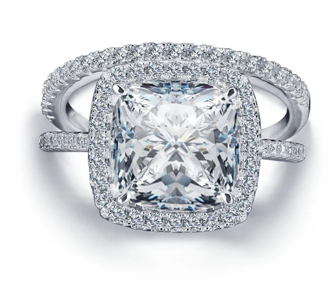 Victoria Wieck Cushion-cut Women Fashion Jewelry 10kt white gold filled Clear AAA CZ Simulated stones Wedding Ring Size 5-11 | Украшения и