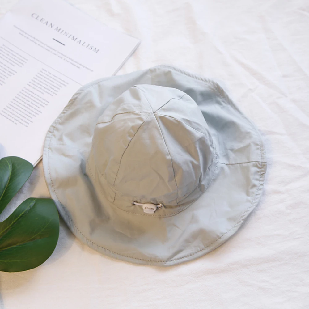 

Korean Children Sun Hat Baby Hats Summer Unisex Fisherman Cap Folding Caps Solid 5 Colors Casual Cute Sunscreen Dome Cotton