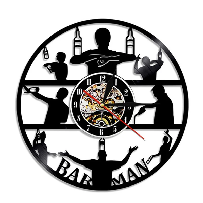 2019 Новое поступление Saat виниловая запись 3d настенные часы дизайн виски пива
