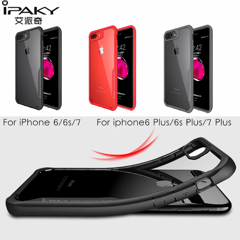 Чехол iPaky для iPhone 7/7 Plus красный чехол 6 6S из мягкого силикона ТПУ Жесткий ПК