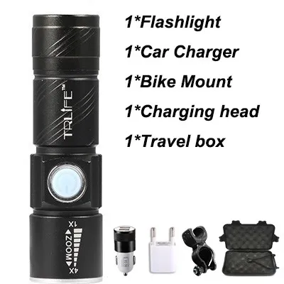 Option A Мини USB Перезаряжаемый велосипедный светильник MTB велосипедный светильник зум-вспышка светильник водонепроницаемый Встроенный аккумулятор Аксессуары для велосипеда для велоспорта - Испускаемый цвет: Option A