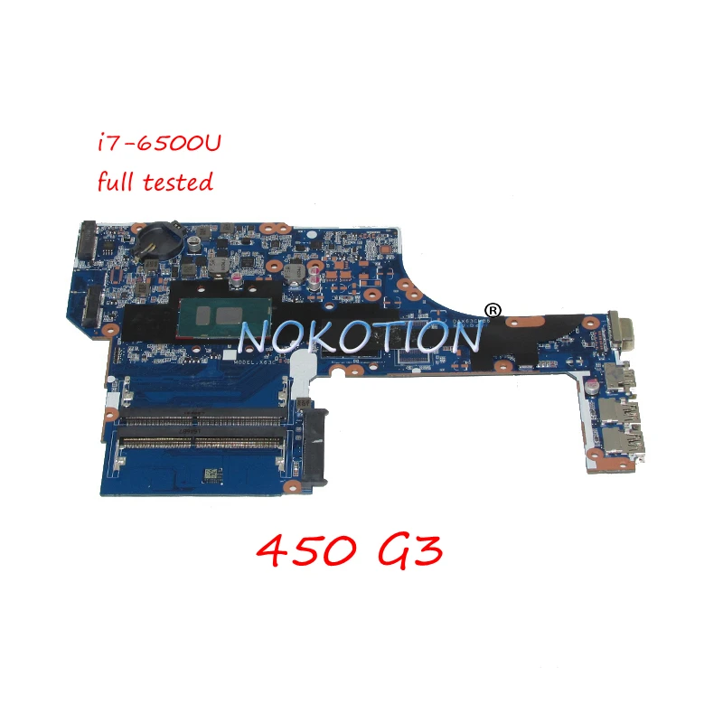 

NOKOTION DAX63CMB6D1 laptop motherboard For HP ProbBook 450 G3 SR2EZ I7-6500U DDR4 Main board full tested