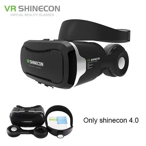 only vr VR Shinecon 4,0 стерео Google Cardboard 3D очки смартфон Виртуальная реальность 360 шлем гарнитура для 4-5,5 'для мобильного - Цвет: only vr