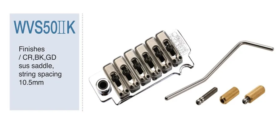 Фото Бридж для гитары Wilkinson WVS 50 II K, хромированный, черный, из Кореи №5