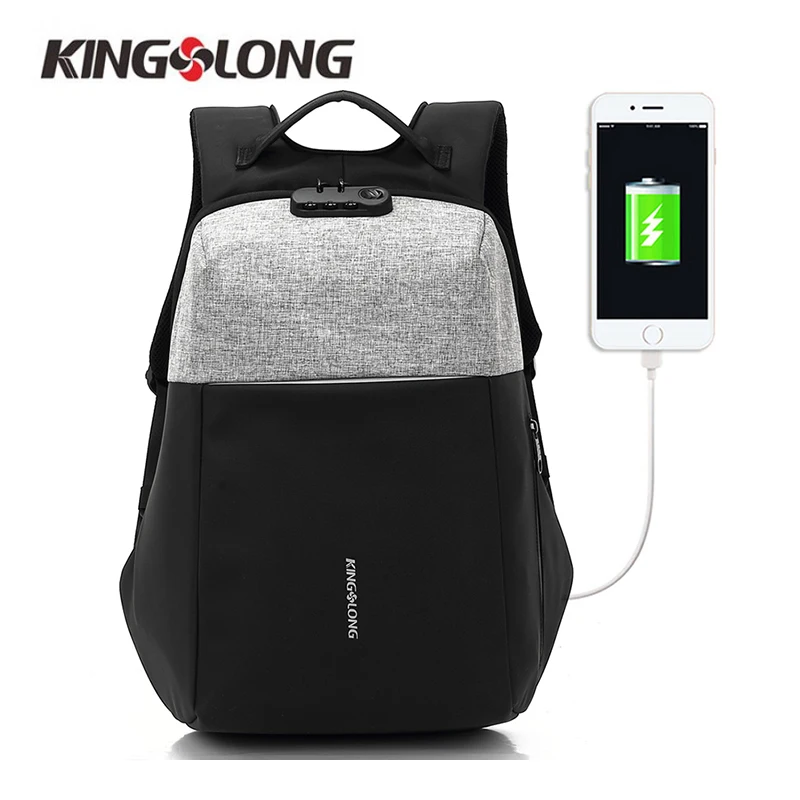 Kingslong Новый Анти-Вор USB для подзарядки ноутбук рюкзак жесткий В виде ракушки