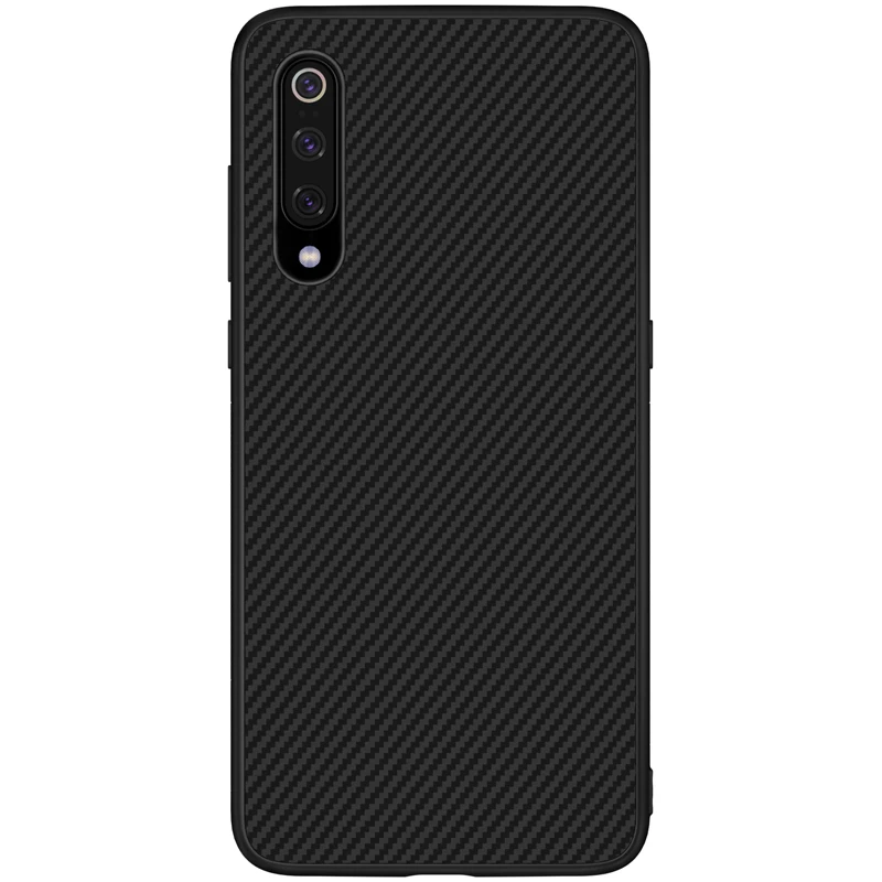 Для Xiaomi mi 9 чехол Nillkin из синтетического волокна задняя крышка PP пластиковый чехол из углеродного волокна для Xiaomi mi 9 mi 9 6,39 дюймов - Цвет: Черный