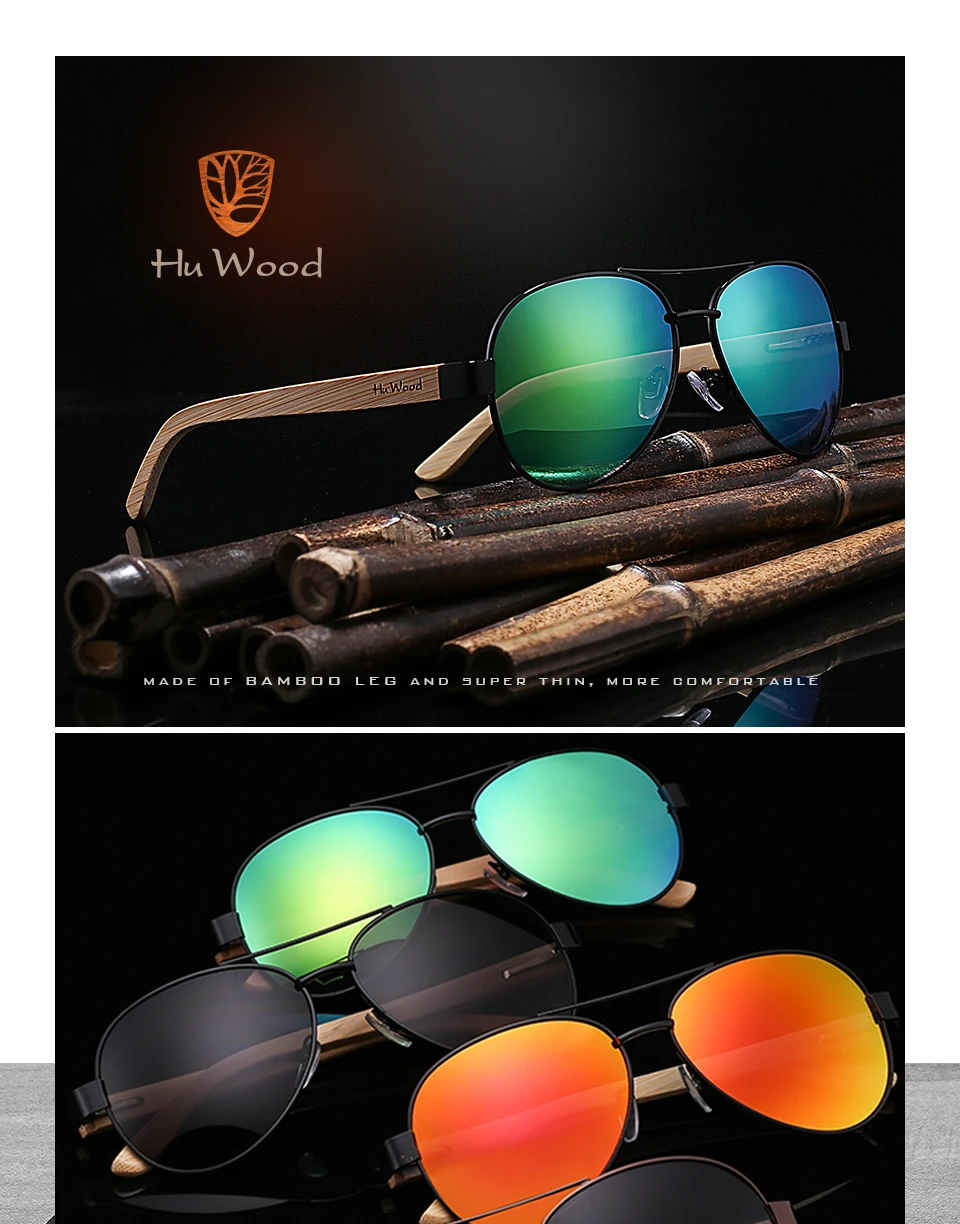 HU WOOD Pilot Солнцезащитные очки женские брендовые дизайнерские модные солнцезащитные очки классический дизайн для женщин и мужчин Feminin oculos винтажные очки GR8020