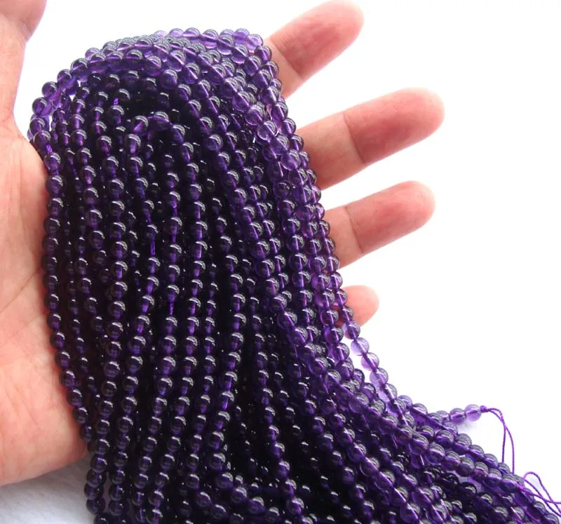 Натуральный Аметист Круглый 5 шарики для самостоятельного изготовления