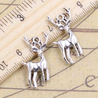10pcs charms christmas deer sika 27x18mm tibetan bronze silver color pendants antique jewelry making diy handmade craft