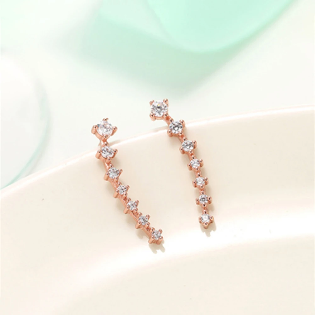 Fashion Women Party Jewelry Single Row Cubic Zirconia Crawler Climber Earrings New trendy | Украшения и аксессуары