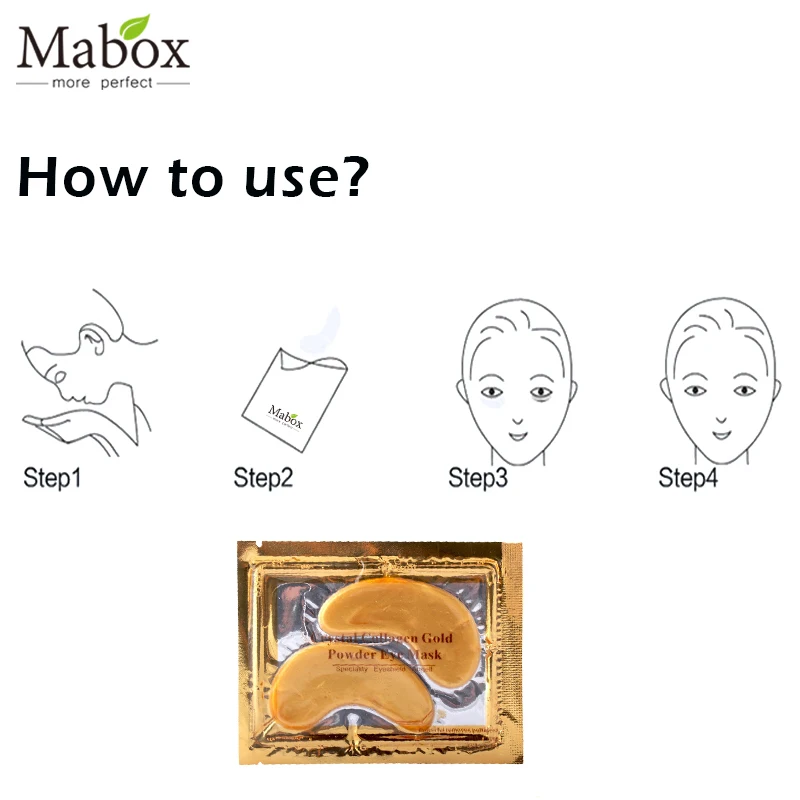 Mabox 4 шт. Золотая маска для глаз против морщин темные круги мешки для глаз увлажняют под глазами, очень Идеальный гель патч для удаления морщин