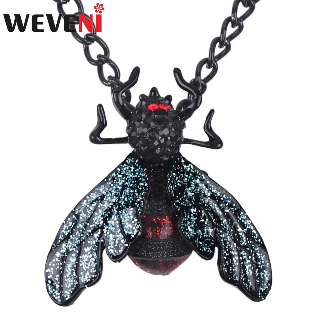 Массивное эмалированное ожерелье WEVENI из сплава с блестящими пчелами и