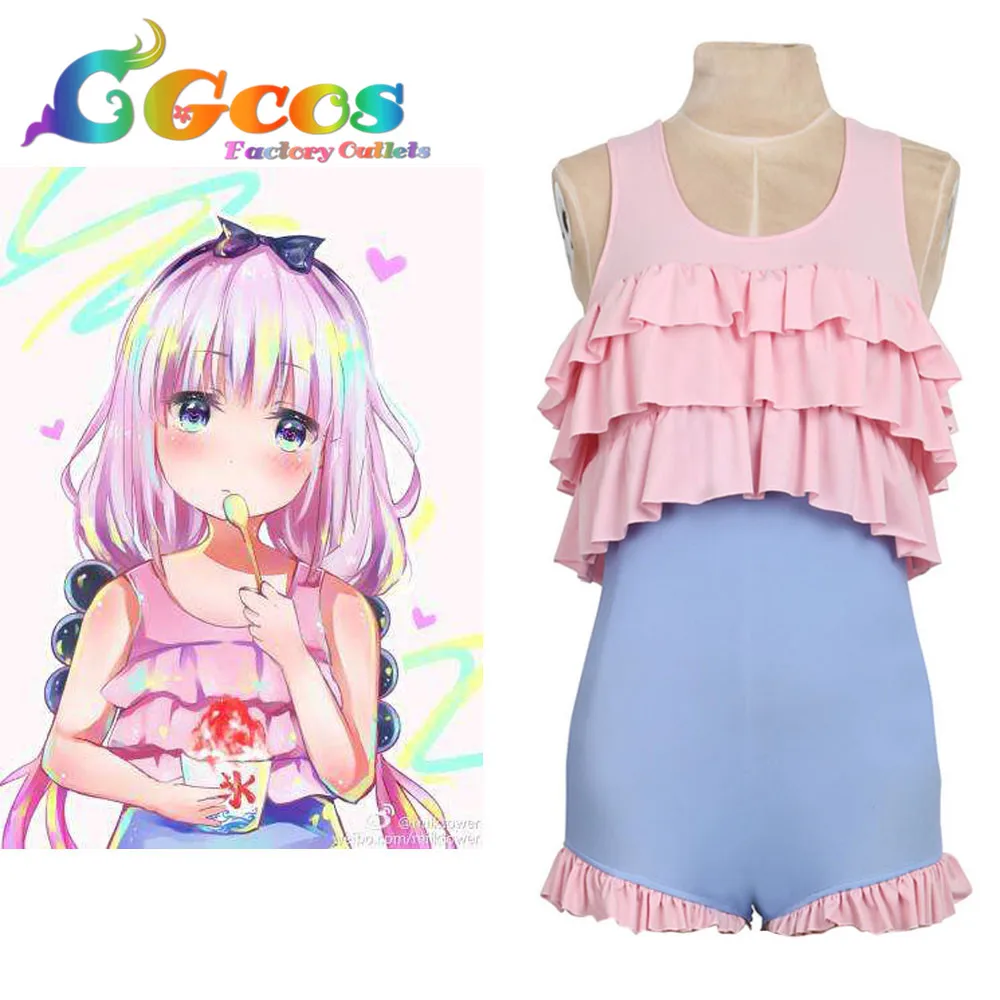 Cgcos Бесплатная доставка Косплэй костюм мисс Кобаяши Дракон горничной Kanna Камуи