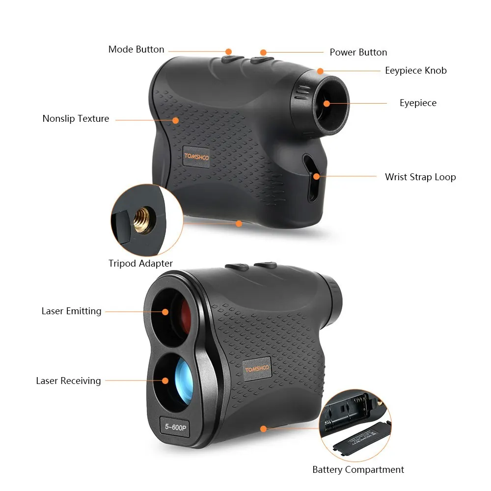 

600 Yards Telescope Laser Rangefinders Scan Fog Modes Distance Speed Measurement Laser Range Finder Golf Rangefinder Monocular