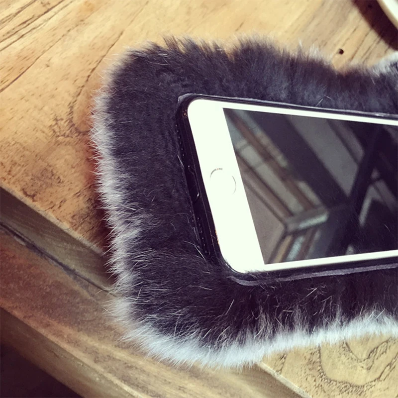 Роскошные Симпатичные Рекс Кролика Телефон Case Для iPhone 7 Plus 6 s плюс 5S 5 SE Плюшевая